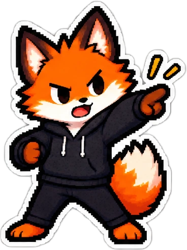 INQ Fox mascot celebrating launch