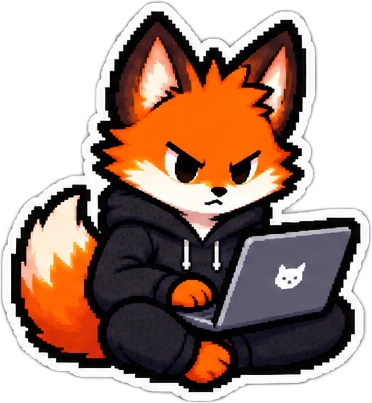 INQ Fox mascot sleeping peacefully
